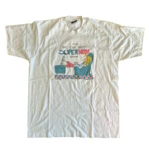 VINTAGE x Womens Funny Mom Graphic White Tshirt l SIZE XL l 90s